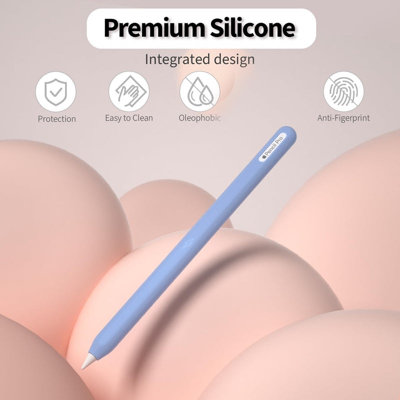 AKSHFETH Ultra Thin Protective Pencil Cover for Apple Pencil Pro &Apple Pencil 2nd Gen Silicone Case Sleeve Compatible with Apple Pencil Pro (Glow Blue) - Image 2
